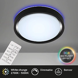 24W + RGB 6W LED griestu gaismeklis "Talena" ar sensoru, 1600lm, 3227-015