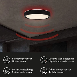 24W + RGB 6W LED griestu gaismeklis "Talena" ar sensoru, 1600lm, 3227-015