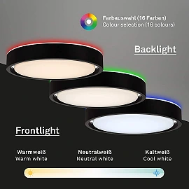 24W + RGB 6W LED griestu gaismeklis "Talena" ar sensoru, 1600lm, 3227-015