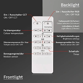 24W + RGB 6W LED griestu gaismeklis "Talena" ar sensoru, 1600lm, 3227-015