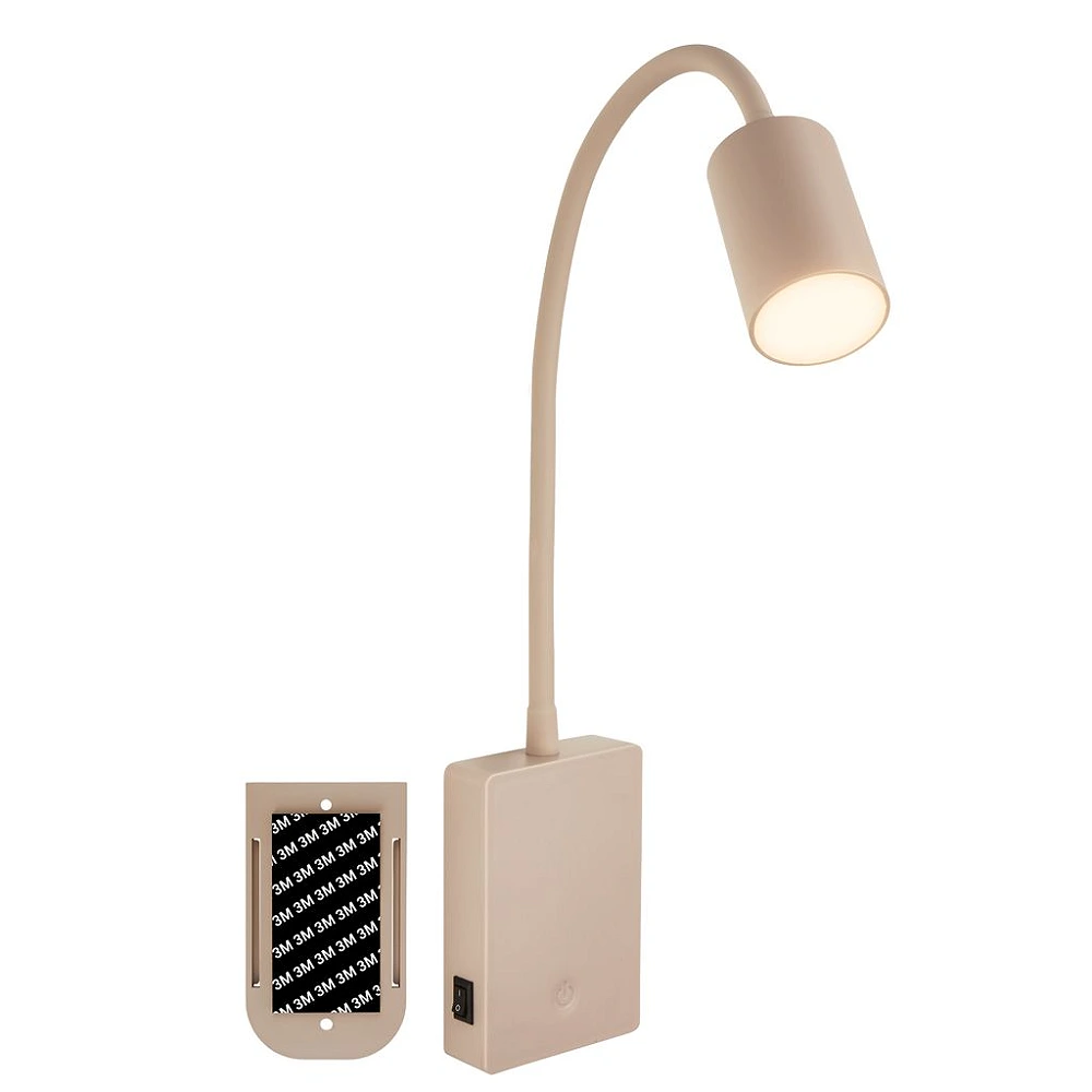 Briloner SMOOTH 4067011 rechargeable dimmable LED reading light with flexible arm, 2 W, 150 lm, 3000 K, beige