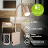 Briloner SMOOTH 4067011 rechargeable dimmable LED reading light with flexible arm, 2 W, 150 lm, 3000 K, beige