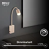 Briloner SMOOTH 4067011 rechargeable dimmable LED reading light with flexible arm, 2 W, 150 lm, 3000 K, beige
