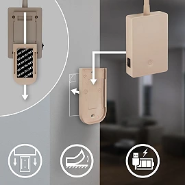 Briloner SMOOTH 4067011 rechargeable dimmable LED reading light with flexible arm, 2 W, 150 lm, 3000 K, beige