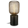 Rist table lamp with wire mesh, E27, 4W, 1800K, black (Briloner 7583015)