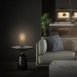 Rist table lamp with wire mesh, E27, 4W, 1800K, black (Briloner 7583015)