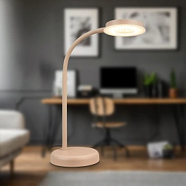 Megg LED desk lamp, 8W, 800lm, 3000K, dimmable, beige (Briloner 7585011)