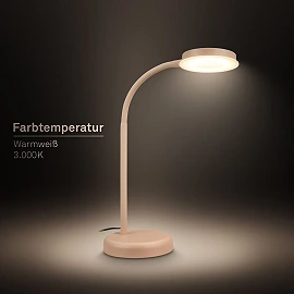Megg LED desk lamp, 8W, 800lm, 3000K, dimmable, beige (Briloner 7585011)