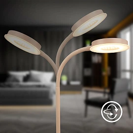 Megg LED desk lamp, 8W, 800lm, 3000K, dimmable, beige (Briloner 7585011)