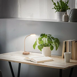 Megg LED desk lamp, 8W, 800lm, 3000K, dimmable, beige (Briloner 7585011)