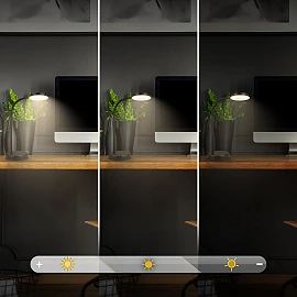 Megg LED desk lamp, 8W, 800lm, 3000K, dimmable, black (Briloner 7585015)
