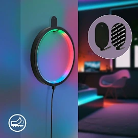 Ring Coloris RGBIC LED table lamp with remote black (Briloner 7666015)