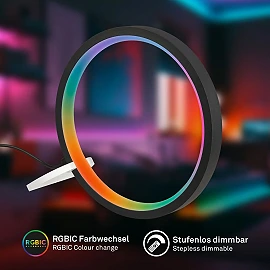 Ring Coloris RGBIC LED table lamp with remote black (Briloner 7666015)