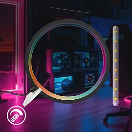 Ring Coloris RGBIC LED table lamp with remote black (Briloner 7666015)