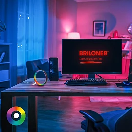 Ring Coloris RGBIC LED table lamp with remote black (Briloner 7666015)