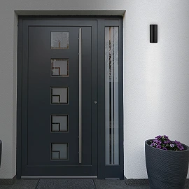 LED outdoor wall light 15.5 cm, 2×GU10, 2×4.7 W, 2×400 lm, IP44, black