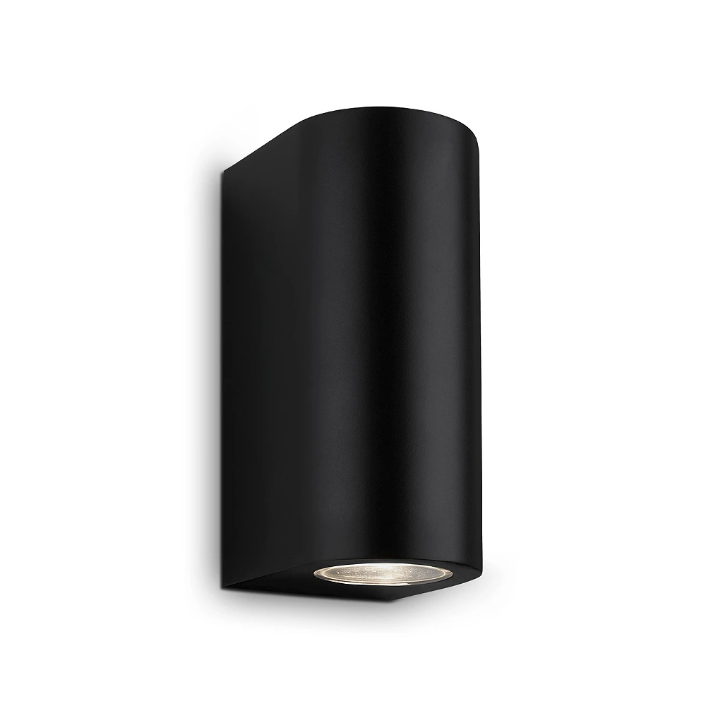 LED outdoor wall light 15.5 cm, 2×GU10, 2×4.7 W, 2×400 lm, IP44, black
