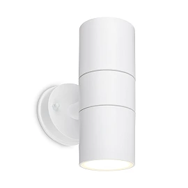LED outdoor wall light 16 cm, 2×GU10, IP54, white