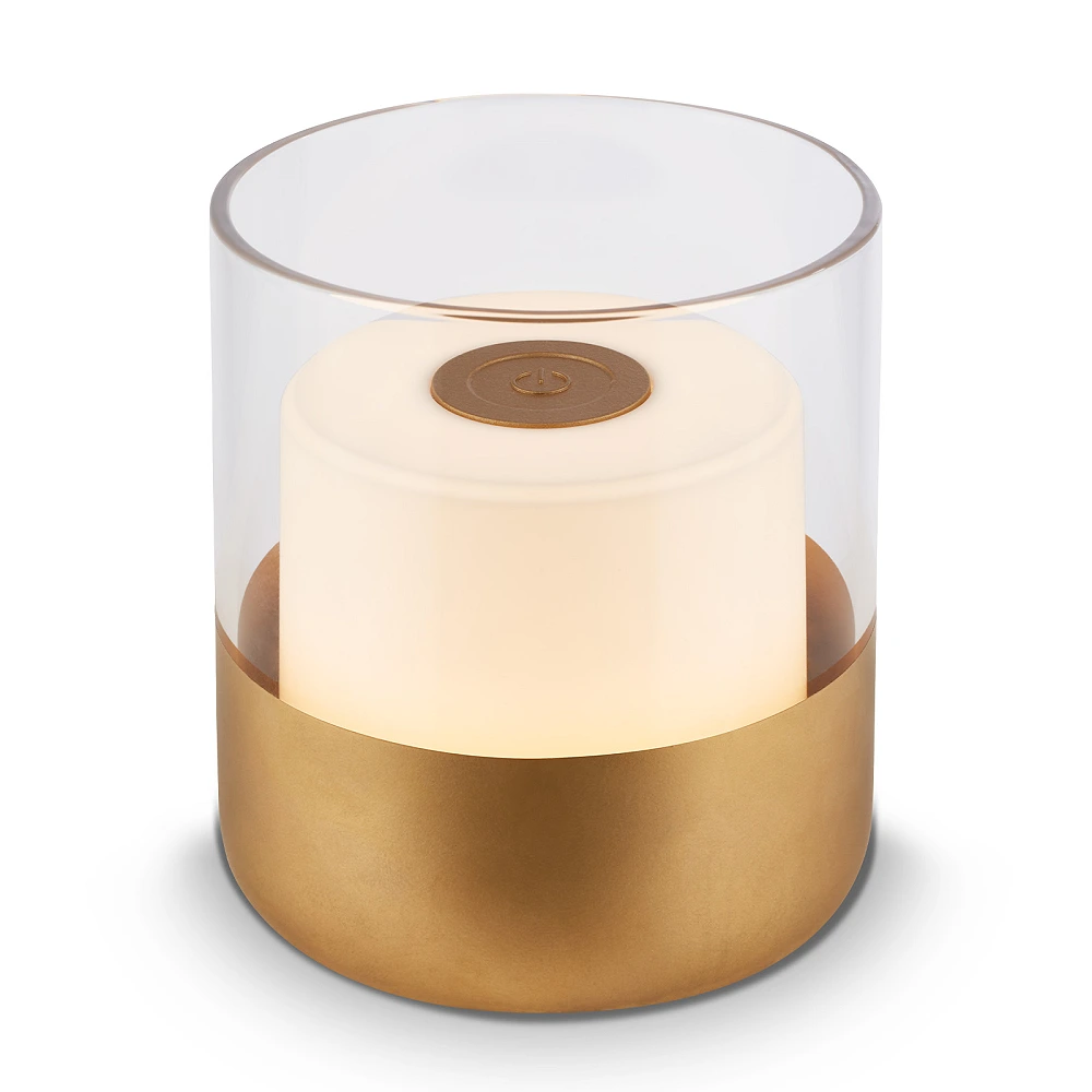 LED battery table lamp 10 cm, 2 W, 150 lm, IP44, gold
