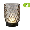 LED battery table lamp SUNORA 11 cm, 2 W, 150 lm, 2700K, IP44, grey (Briloner)