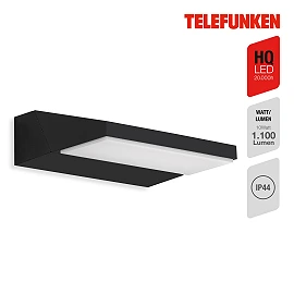 Telefunken LED outdoor wall light 17.2 cm, 10W, 1200lm, IP44, black