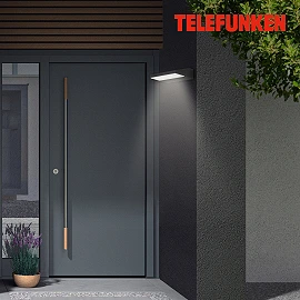 Telefunken LED outdoor wall light 17.2 cm, 10W, 1200lm, IP44, black