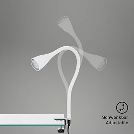 Flexible clamp light ELASTI 60 cm, 1×GU10 (3 W, 250 lm), 3000K, IP20, white (Briloner)