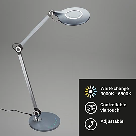 CCT LED desk lamp, Ø20 cm, 9 W, 930 lm, anthracite – Briloner
