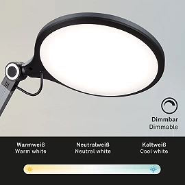 CCT LED desk lamp, Ø20 cm, 9 W, 930 lm, anthracite – Briloner