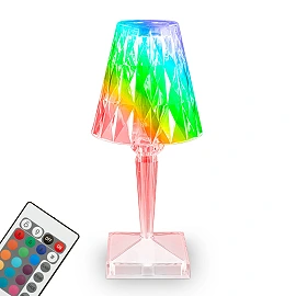 LED RGB battery table lamp 25.5 cm, 2.3 W, 65 lm, IP20, transparent (Briloner)