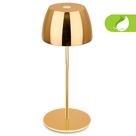 Akumulatora LED galda lampa SERINA Mini Ø80×200 mm 2,5W 150lm 2700K IP44 zelta krāsā (Briloner)