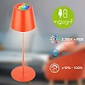 LED RGBW battery table lamp 12x36 cm, 2.5 W, 200 lm, IP44, orange, 3-in-1 bottle top (Briloner)