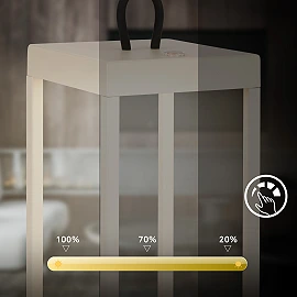 LED battery lantern LUCA 13x31.5 cm, 5 W, 450 lm, IP44, beige