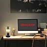Table lamp with smoked glass shade 235 mm black (Briloner)