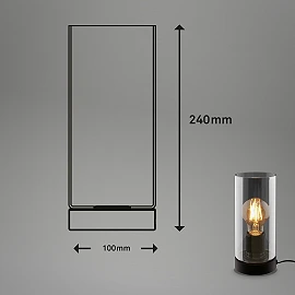 Table lamp with smoked glass shade 235 mm black (Briloner)