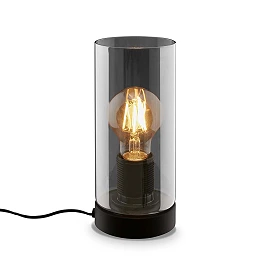 Table lamp with smoked glass shade 235 mm black (Briloner)