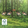 Adjustable ceiling light bar HEMA, 68 cm, 4xE27, smoke glass, black/wood