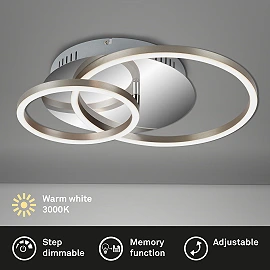 LED griestu lampa FRAME 39x30 cm, 30 W, 2400 lm, IP20, hromēts alumīnijs