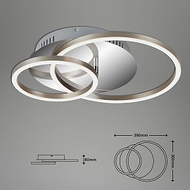 LED griestu lampa FRAME 39x30 cm, 30 W, 2400 lm, IP20, hromēts alumīnijs
