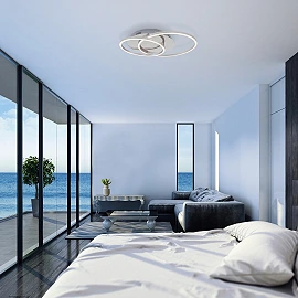 LED ceiling light Frame 51.5×39.5 cm 36W 4100lm 3000K aluminium chrome Briloner