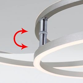 LED ceiling light Frame 51.5×39.5 cm 36W 4100lm 3000K aluminium chrome Briloner