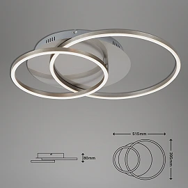 LED ceiling light Frame 51.5×39.5 cm 36W 4100lm 3000K aluminium chrome Briloner