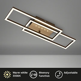 LED griestu lampa FRAME DOT 56 cm, 30 W, 2850 lm, IP20, brūni zeltīta (Briloner)