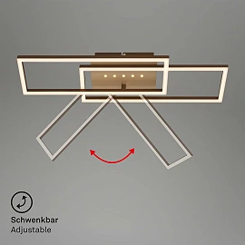 LED griestu lampa FRAME DOT 56 cm, 30 W, 2850 lm, IP20, brūni zeltīta (Briloner)