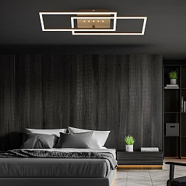 LED griestu lampa FRAME DOT 56 cm, 30 W, 2850 lm, IP20, brūni zeltīta (Briloner)