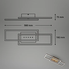 LED griestu lampa FRAME DOT 56 cm, 30 W, 2850 lm, IP20, brūni zeltīta (Briloner)