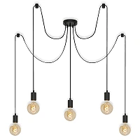Ceiling light Ø 100 cm, 5×E27, black (Briloner)