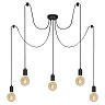Ceiling light Ø 100 cm, 5×E27, black (Briloner)