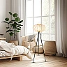 Floor lamp 153 cm, 1×E27 max 10W, bamboo wood colour (Briloner)