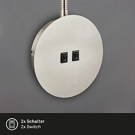 Backlight wall lamp 39 cm, E14, max 10 W, matt nickel (IP20)